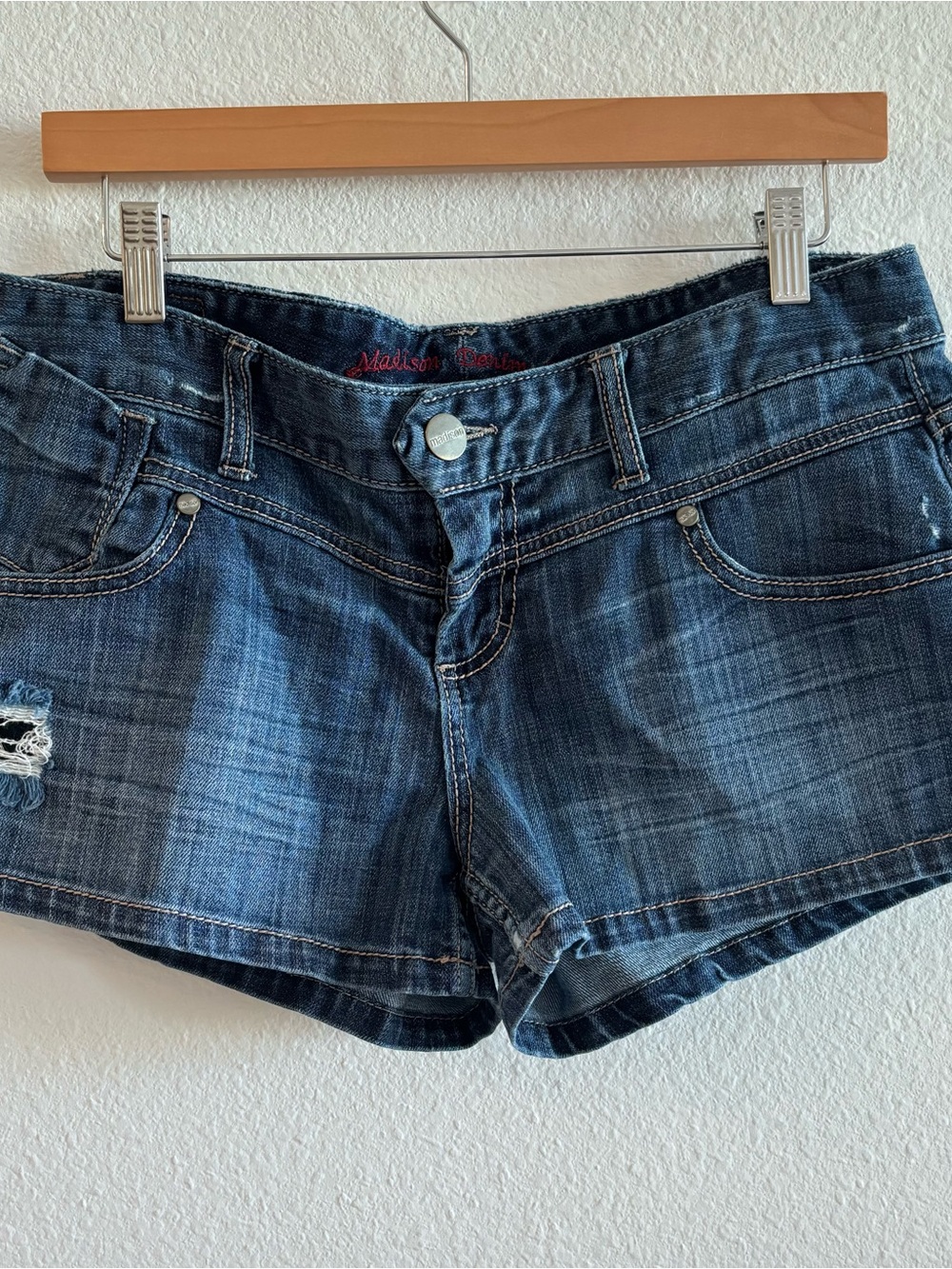 Vintage Y2K Madison Denim Co Low Waisted Denim Mini Shorts
